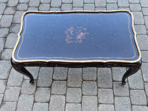 Chinoiserie Black Lacquer Side Table