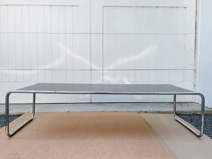Chromed Steel Frame Coffee Table in the Style of Marcel Breuer