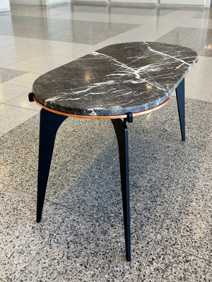 Contemporary Gabriel Scott Custom Prong Racetrack Side Table