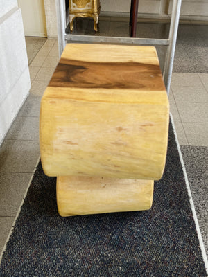 20th Century Curled Wood Pedestal End Table