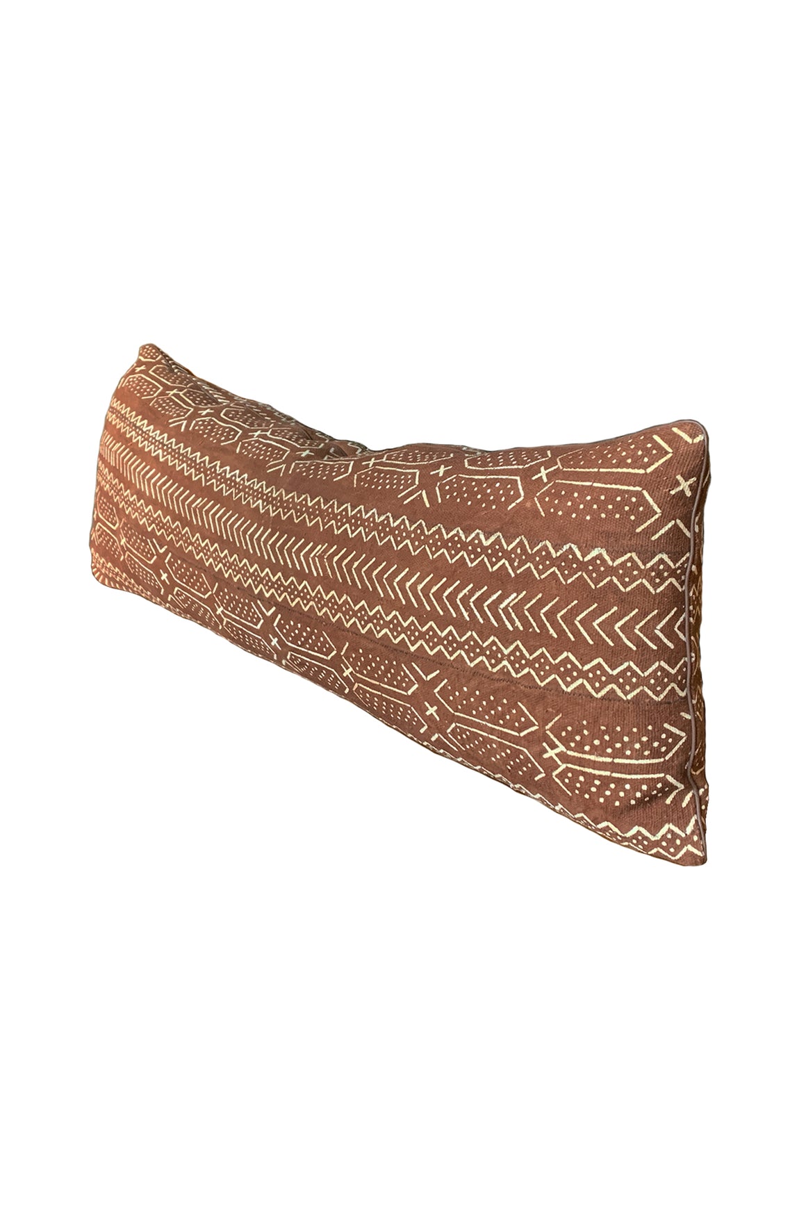 Custom Long Pillow With Vintage Mud Cloth From Mali