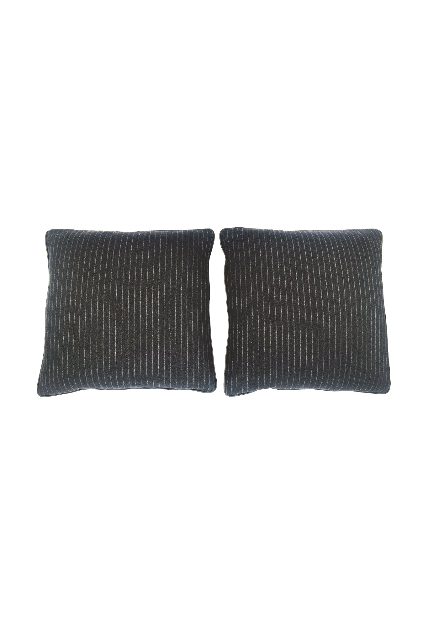 Custom Square Pillows With Loro Piana Striped Cashmere - A Pair