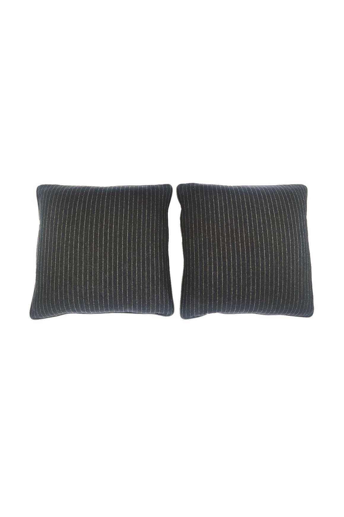 Custom Square Pillows With Loro Piana Striped Cashmere - A Pair