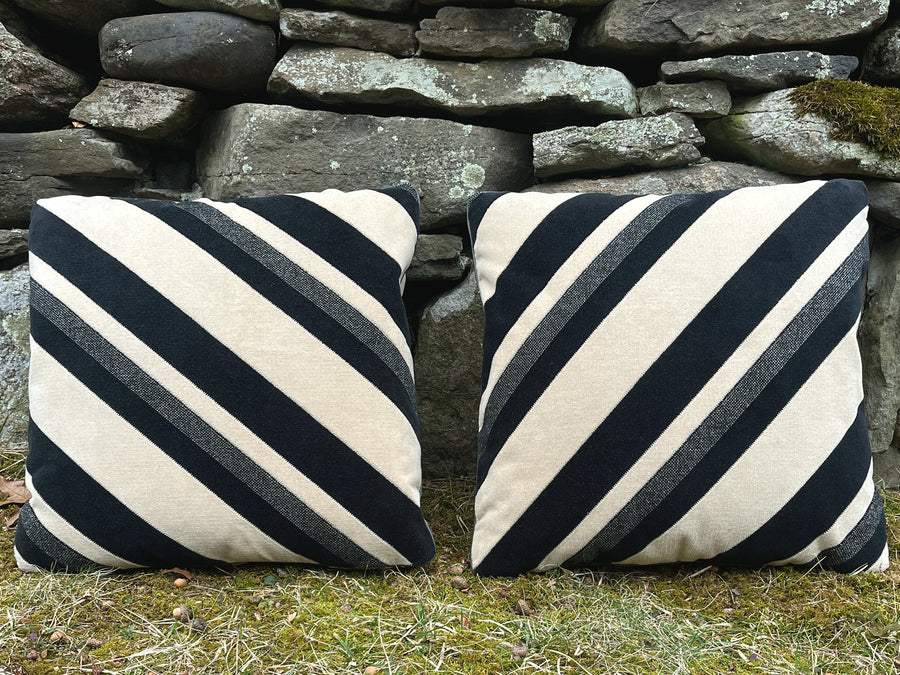 Custom Pillows With Kelly Wearstler Striped Velvet - A Pair