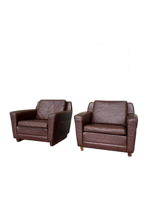 Pair of 1960s Rosewood and Leather Armchairs by Georg Thams