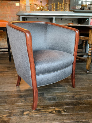 Pair of 1940s Danish Art Deco Walnut Armchairs