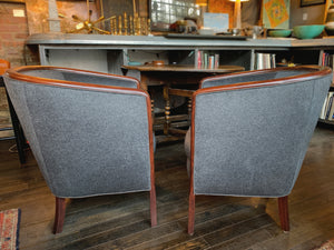 Pair of 1940s Danish Art Deco Walnut Armchairs