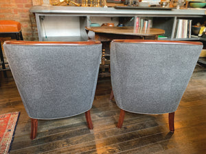 Pair of 1940s Danish Art Deco Walnut Armchairs