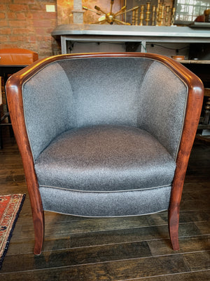 Pair of 1940s Danish Art Deco Walnut Armchairs