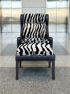 Børge Mogensen Style Leather Wingback & Ottoman | ON HOLD