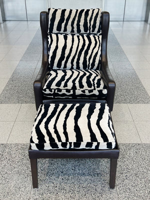 Børge Mogensen Style Leather Wingback & Ottoman | ON HOLD