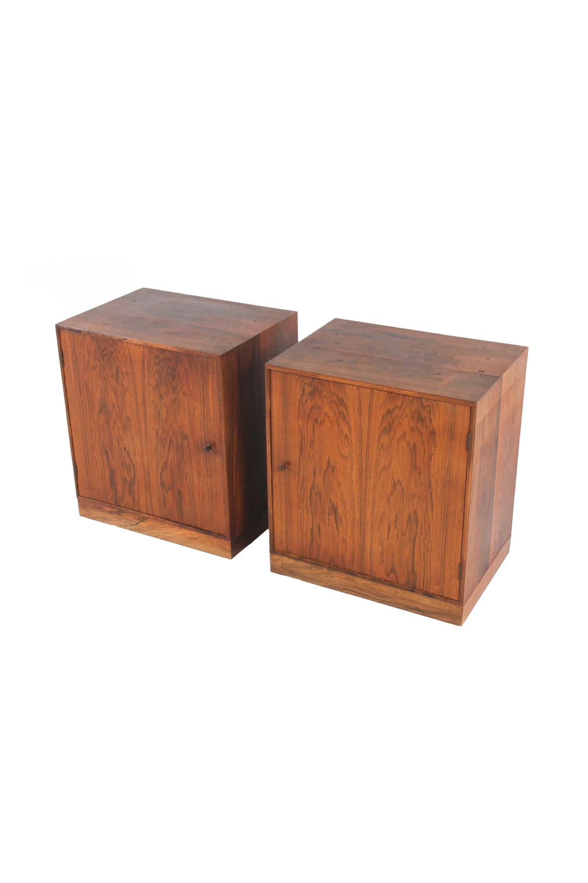 Pair of Danish Modern Rosewood Nightstand Cabinets