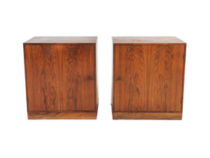 Pair of Danish Modern Rosewood Nightstand Cabinets