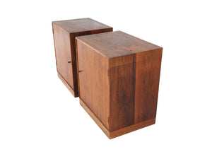 Pair of Danish Modern Rosewood Nightstand Cabinets