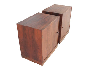 Pair of Danish Modern Rosewood Nightstand Cabinets