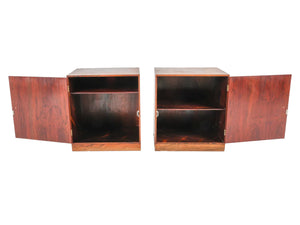 Pair of Danish Modern Rosewood Nightstand Cabinets