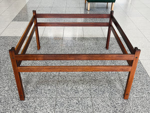 Danish Modern Travertine Top & Rosewood Coffee Table