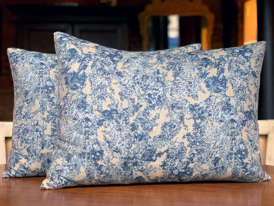 Custom Throw Pillows in Holland & Sherry Woven Patterned Fabric - A Pair