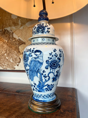 Pair of Delft Porcelain Ginger Jar Table Lamps