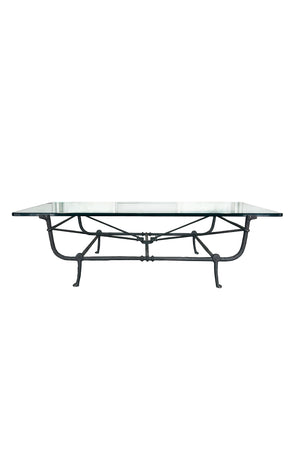 Diego Giacometti Style Bronze & Glass Coffee Table