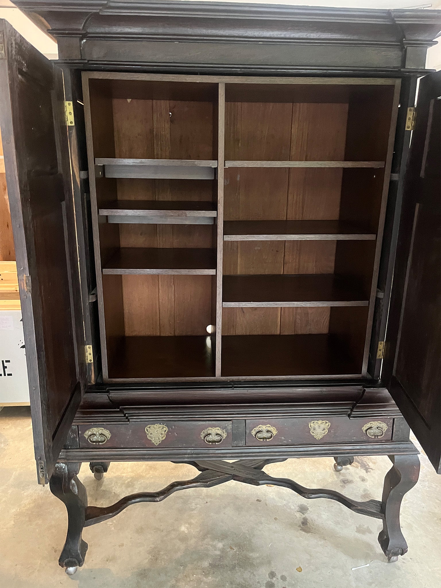 Late 17th Century Antique Dutch Oak Linen Cabinet - Cafiero Select Home Late 17th Century Antique Dutch Oak Linen Cabinet - Cafiero Select Home