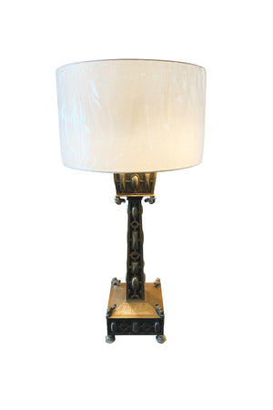 Early 20th Century Aesthetic Movement Brass Table Lamp