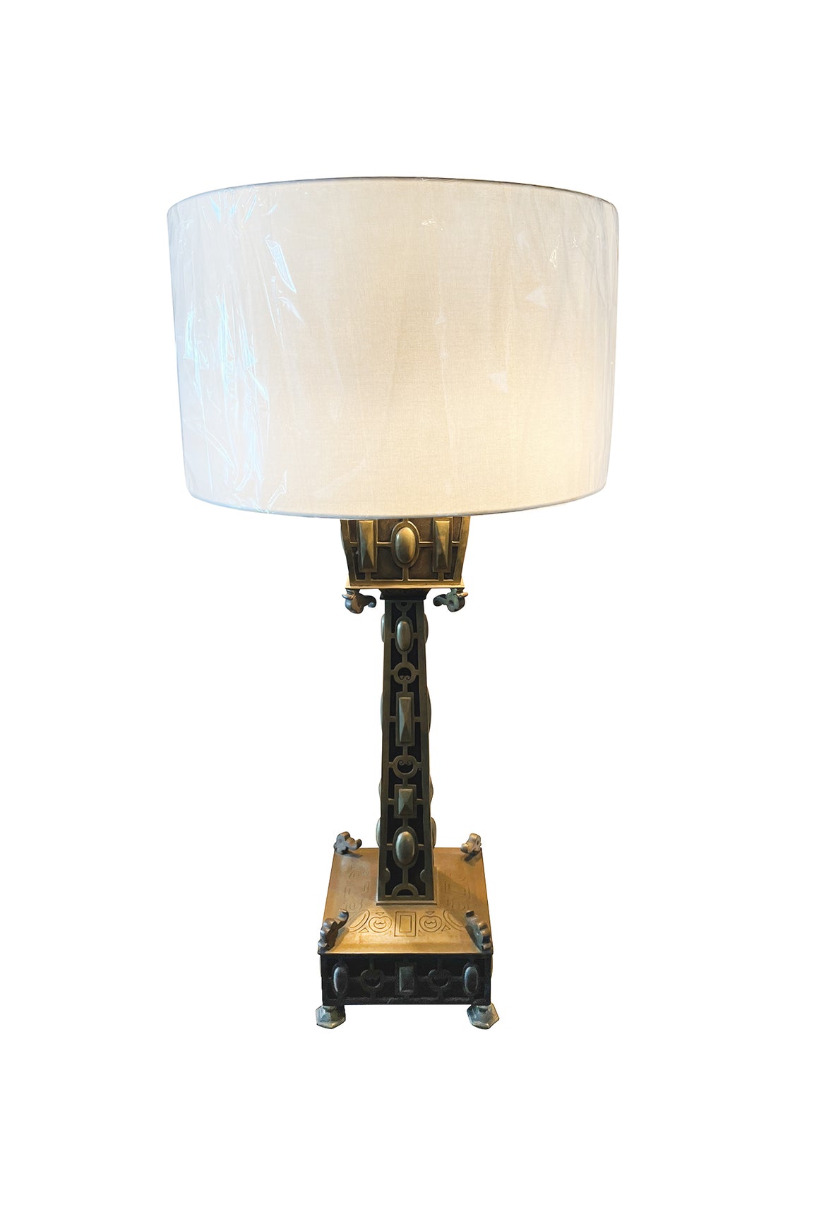 Early 20th Century Aesthetic Movement Brass Table Lamp