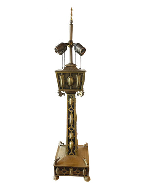 Early 20th Century Aesthetic Movement Brass Table Lamp