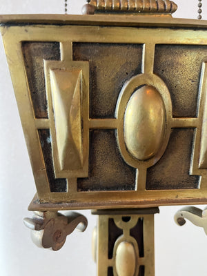 Early 20th Century Aesthetic Movement Brass Table Lamp