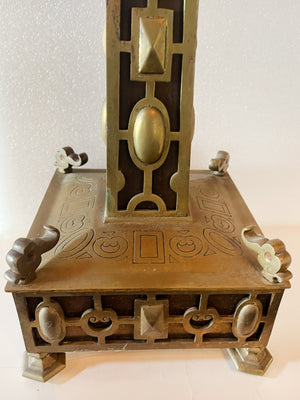 Early 20th Century Aesthetic Movement Brass Table Lamp