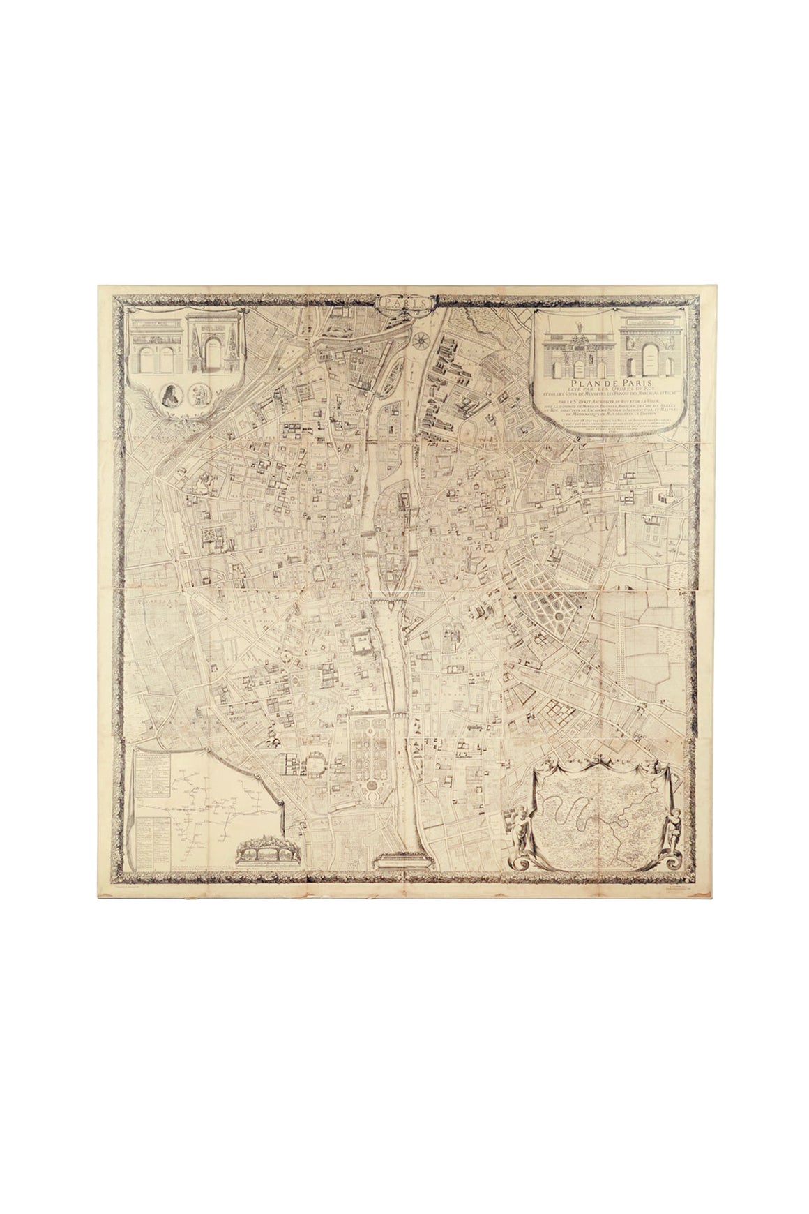 "Plan de Paris" - Antique Recreation of a Map of Paris