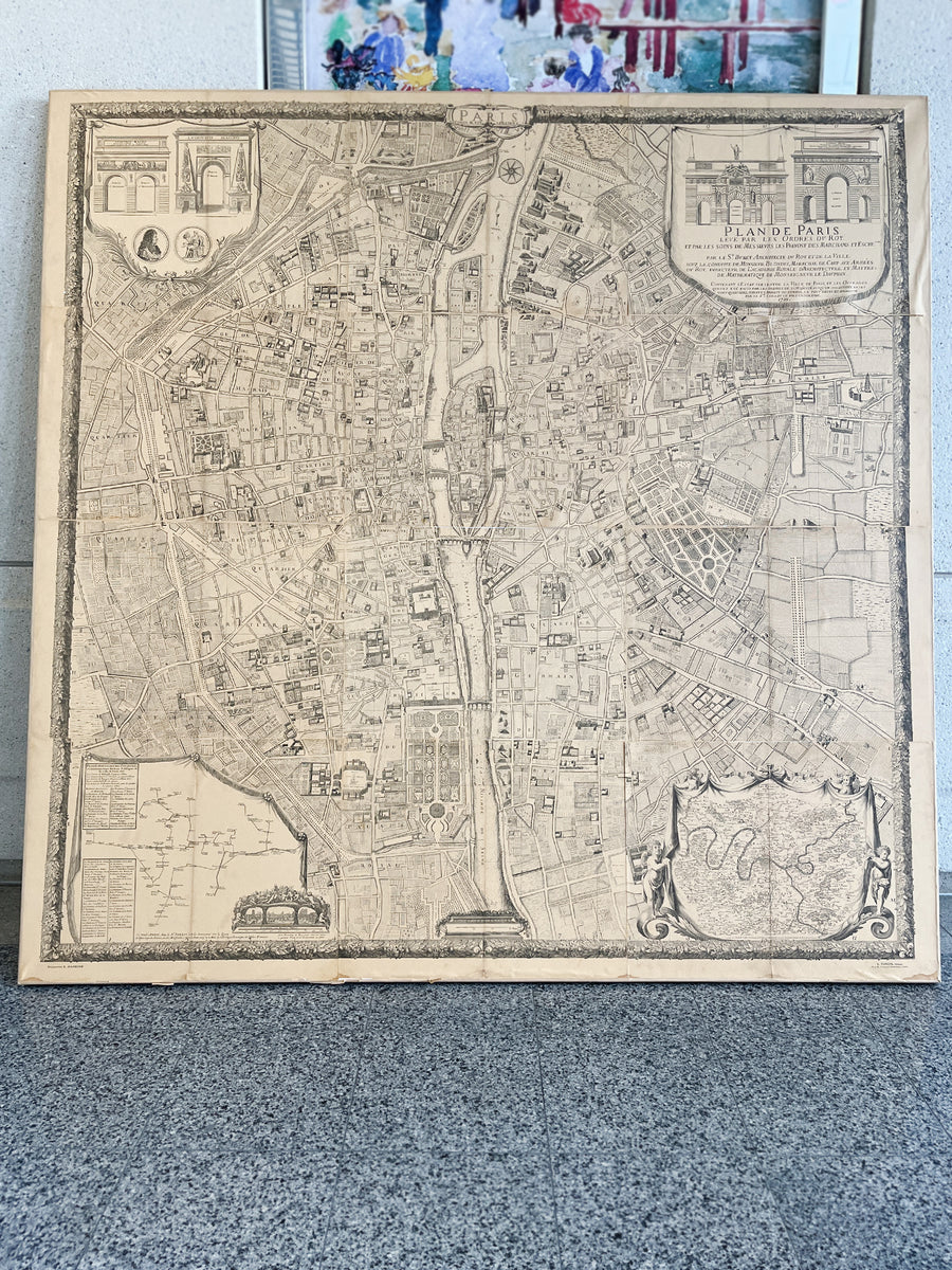 "Plan de Paris" - Antique Recreation of a Map of Paris