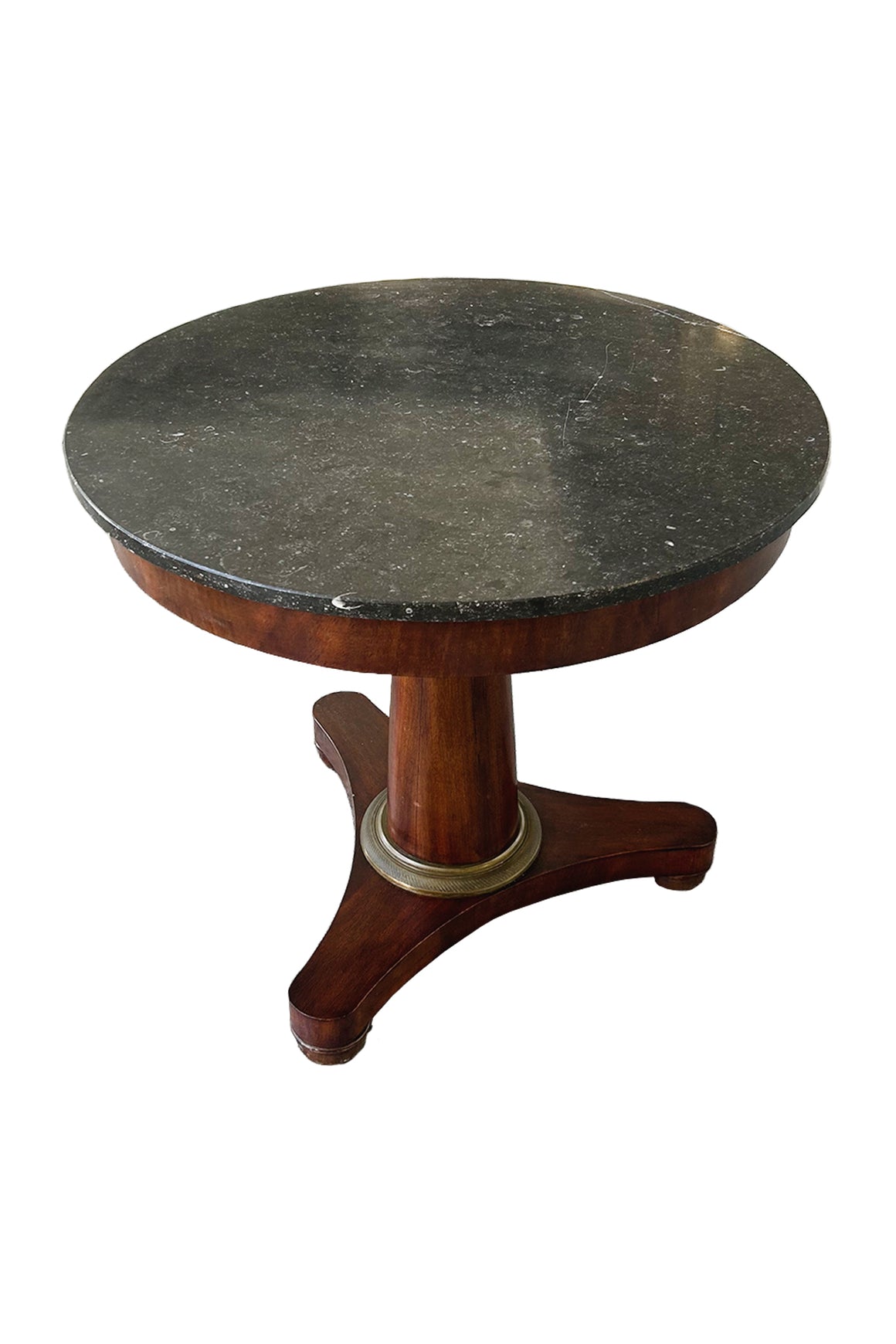 Empire Marble & Mahogany Round Pedestal Table