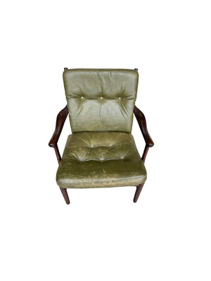 Pair of Danish Modern "Casa" Armchairs by Farstrup in Green Leather