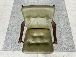Pair of Danish Modern "Casa" Armchairs by Farstrup in Green Leather
