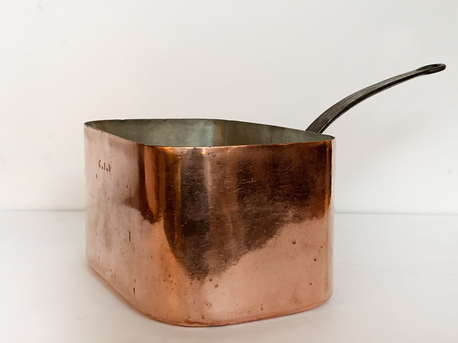 Vintage Rectangular French Copper Pot # 1