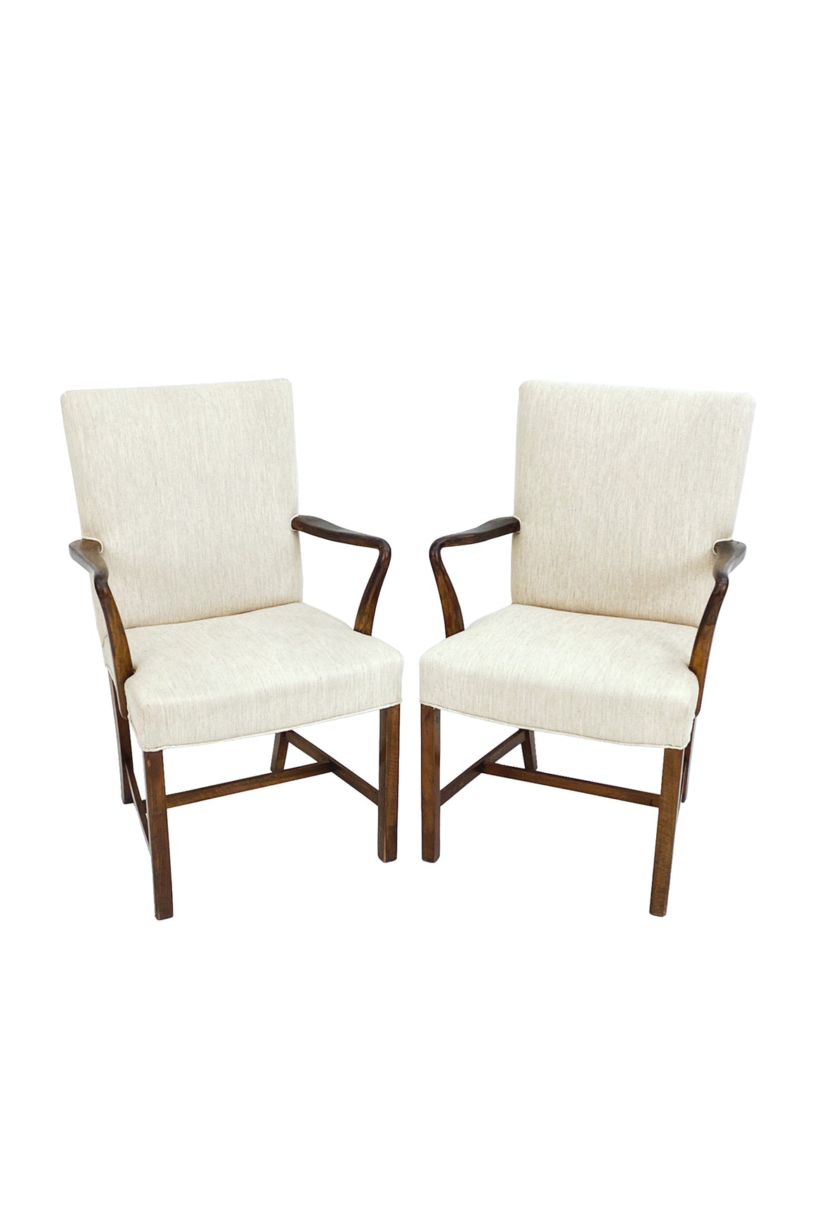 1940s Danish Modern Armchairs in the Style of Fritz Hansen - A Pair