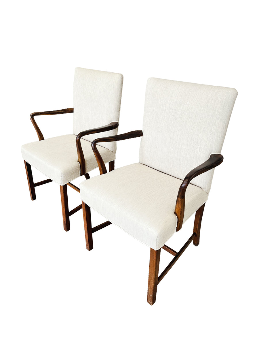 1940s Danish Modern Armchairs in the Style of Fritz Hansen - A Pair