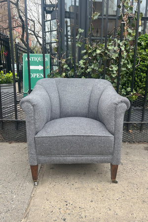 Pair of 1950s Danish Modern Channeled Club Chairs by Mobler