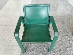 Pair of Italian Green Matteo Grassi Leather Chairs