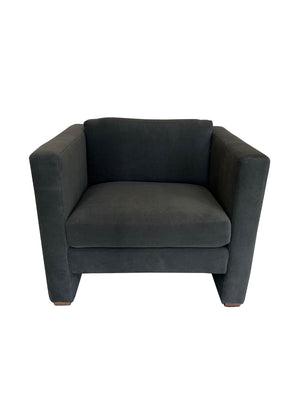 Jack Cartwright Cube Club Chair in Grey Velvet