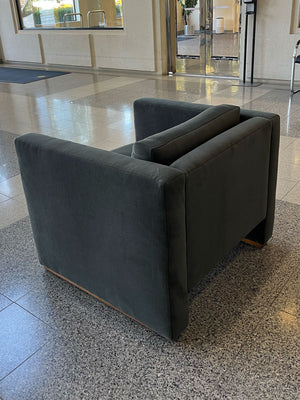 Jack Cartwright Cube Club Chair in Grey Velvet