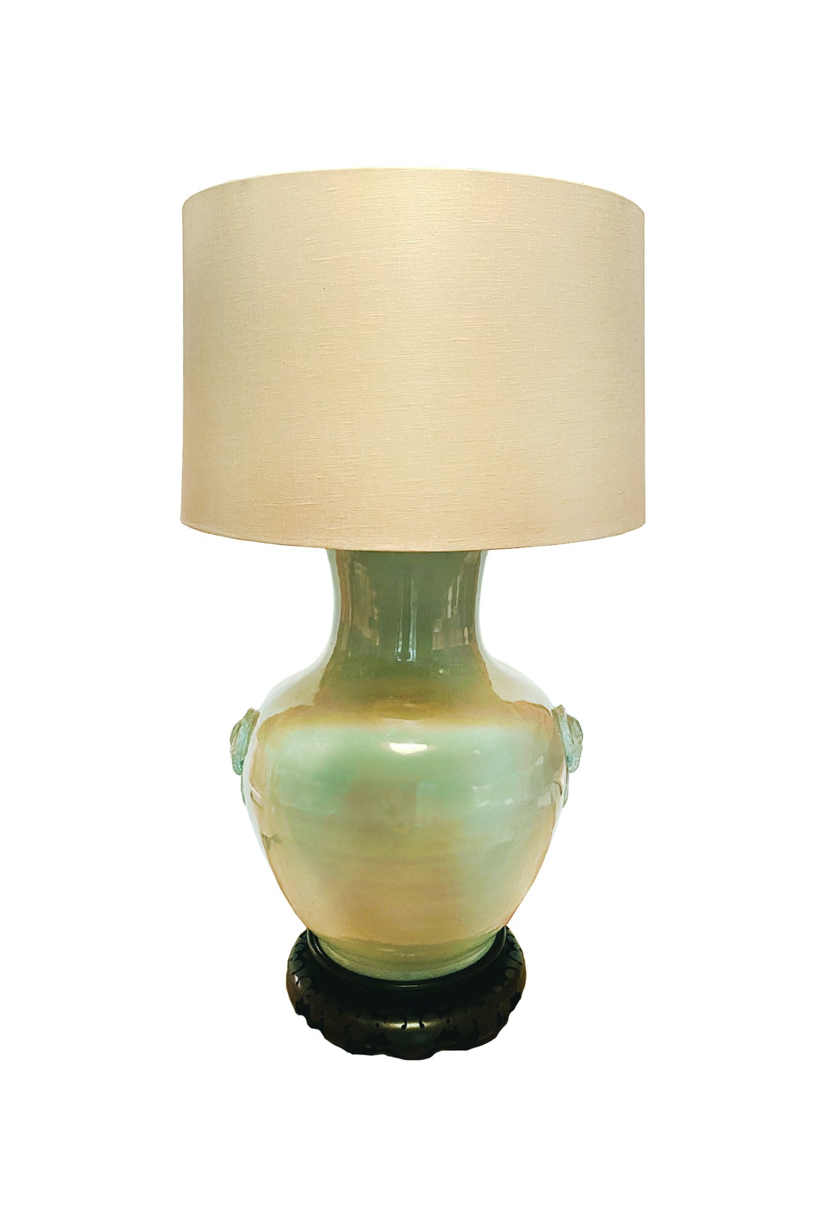 Large Celadon Green Ceramic Urn Table Lamp