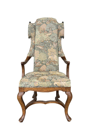 Louis XV Style Oak Wingback Armchair