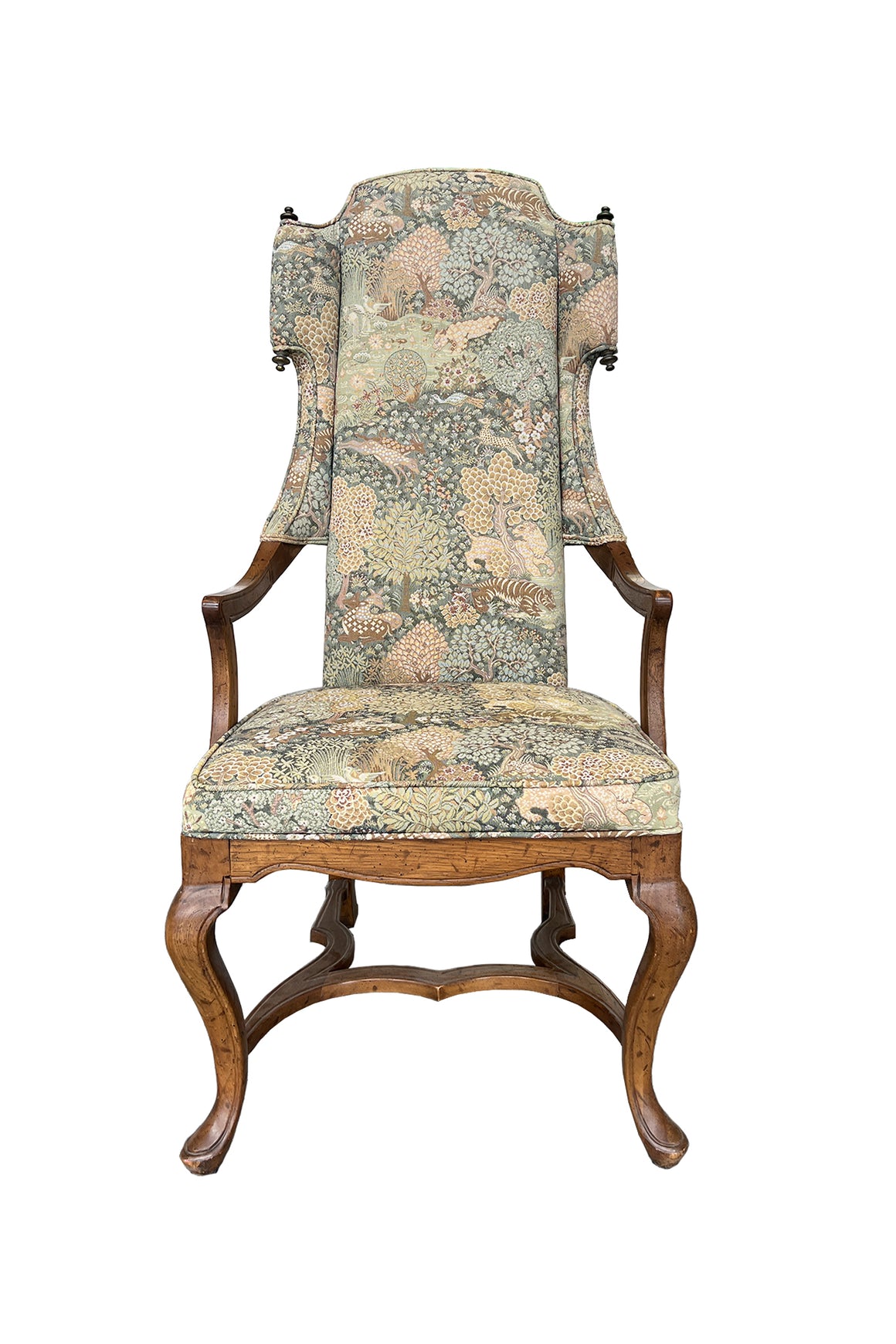 Louis XV Style Oak Wingback Armchair