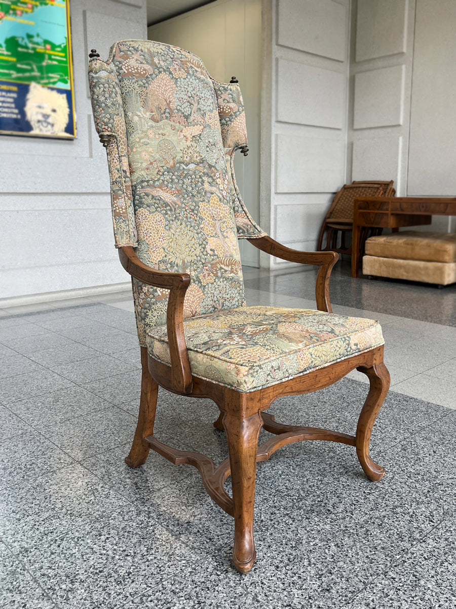 Louis XV Style Oak Wingback Armchair