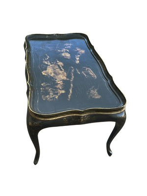 Chinoiserie Black Lacquer and Parcel Gilt Tray Table