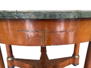 Antique Empire Style Marbletop Circular Table