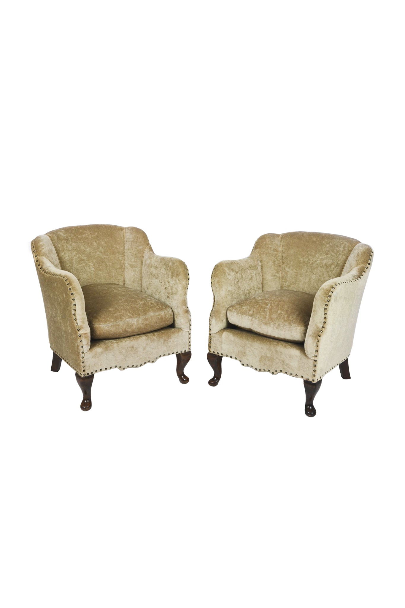 Swedish Art Deco Mohair Club Chairs - A Pair