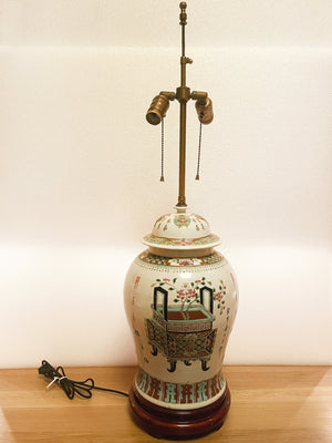 Chinese Ginger Jar Urn Table Lamp